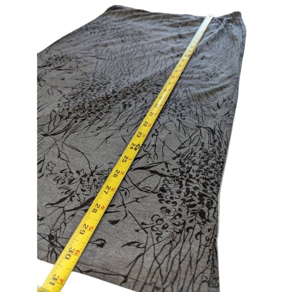 In Due Time Maternity Skirt Heather Grey with Black Floral Stretchy* Sz XL - Picture 5 of 9